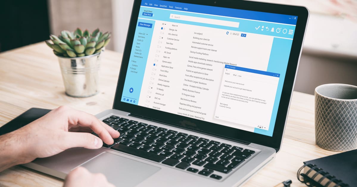Image of email on a laptop sending inspector pat a message